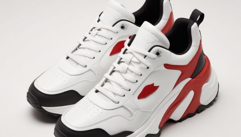 Red Black Stripped Sneakers